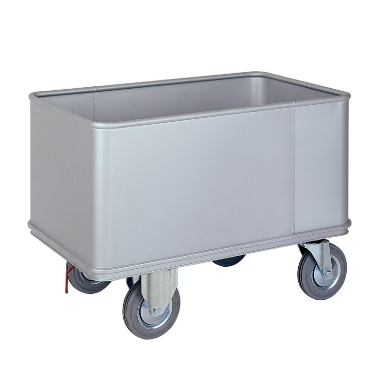 Aluminijasti zabojni voziček z odtočno pipo
