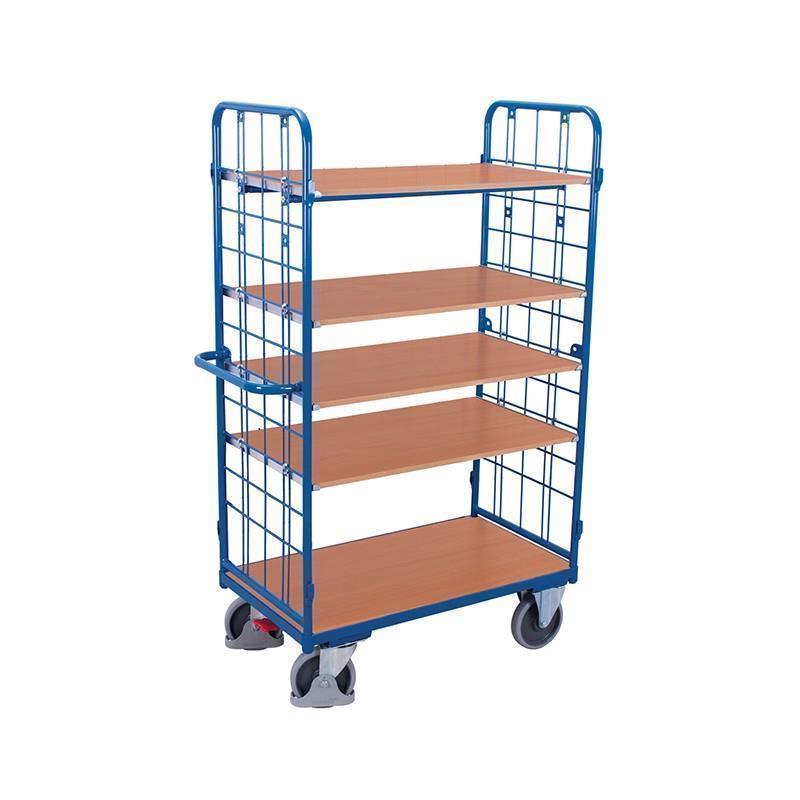 2 oldalas drótkosár 5 polccal, magas kivitel