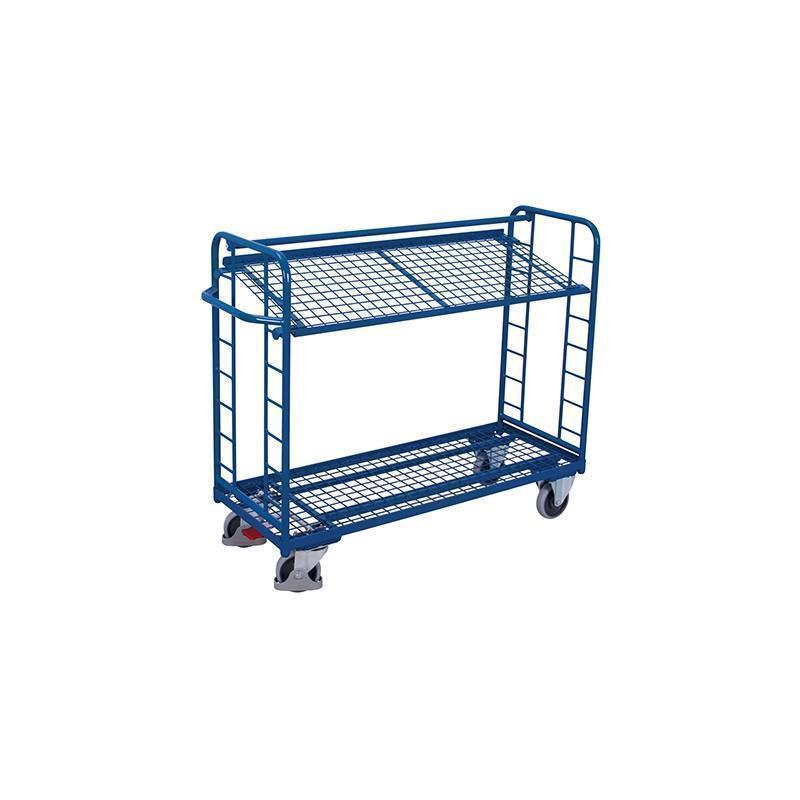 Mrežasti voziček z 2 nagibnima policama
