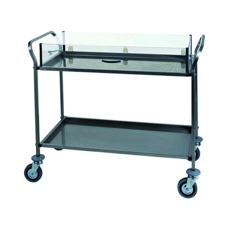 Rozsdamentes kocsi étel kupolával