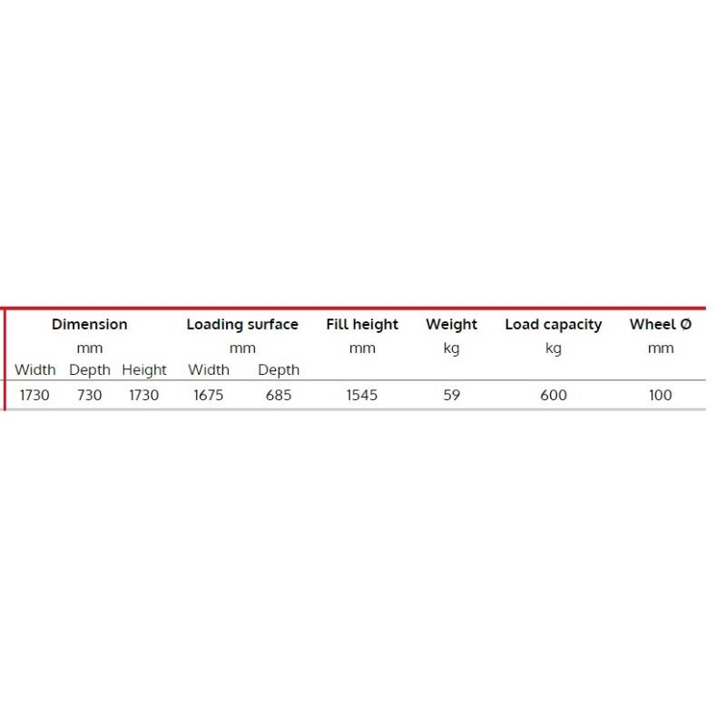 Hálós bútor kocsi: keskeny kivitel