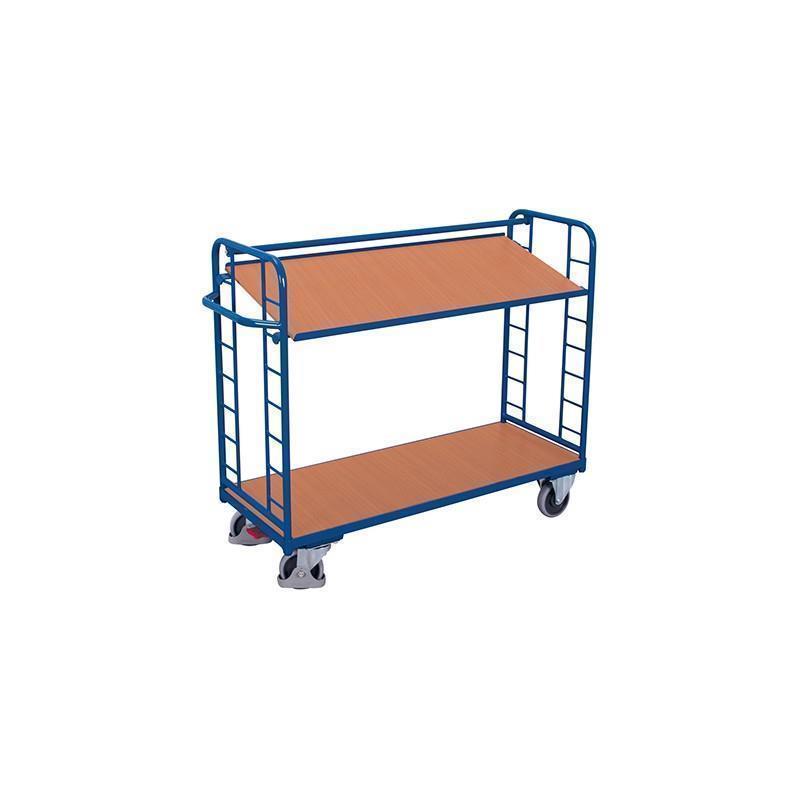 Nivojski voziček z 2 nagibnima policama
