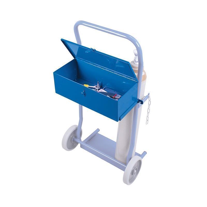 Tool cabinet for cart for gas cylinders