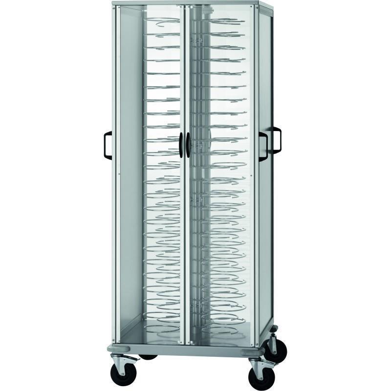 Aluminum cabinet cart for transporting trays