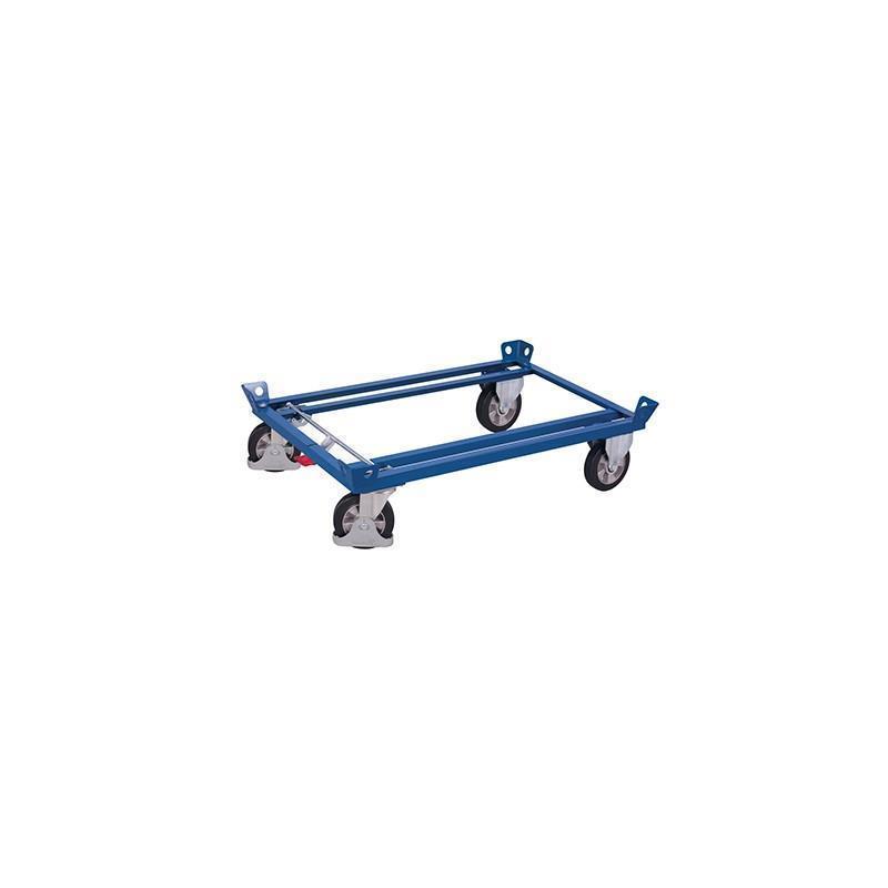 Paletni podstavek s kolesi iz črne gume, zavorna stopalka
