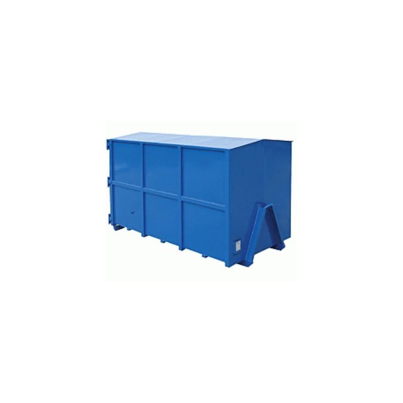 Steel sheet container - design with saddle roof - full side panels
