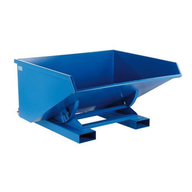 Tipping container with double bottom