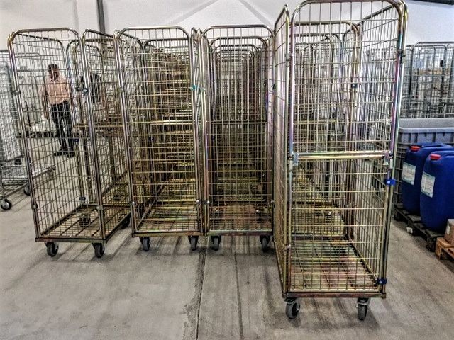 Gitter-Wäschewagen in Gold - spezielle Ausführung mit zusätzlicher Verstärkung