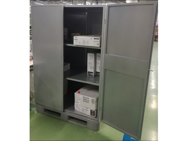 Transportschränke auf Europaletten - für die interne Produktionslogistik