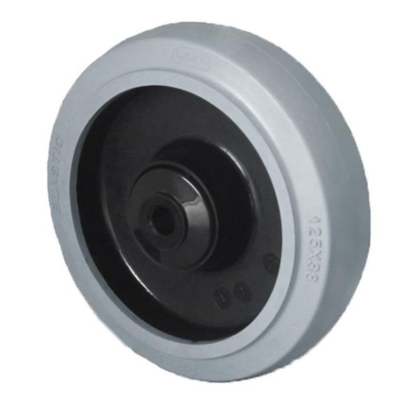 125 mm inox kotač od sive elastične gume
