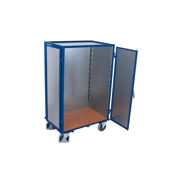 4-sided cabinet trolley with roof, doors, welded