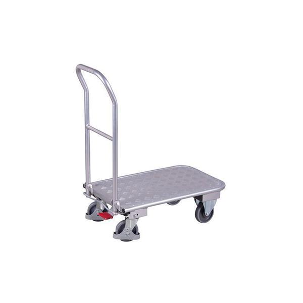 Aluminum foldable trolley with shelves