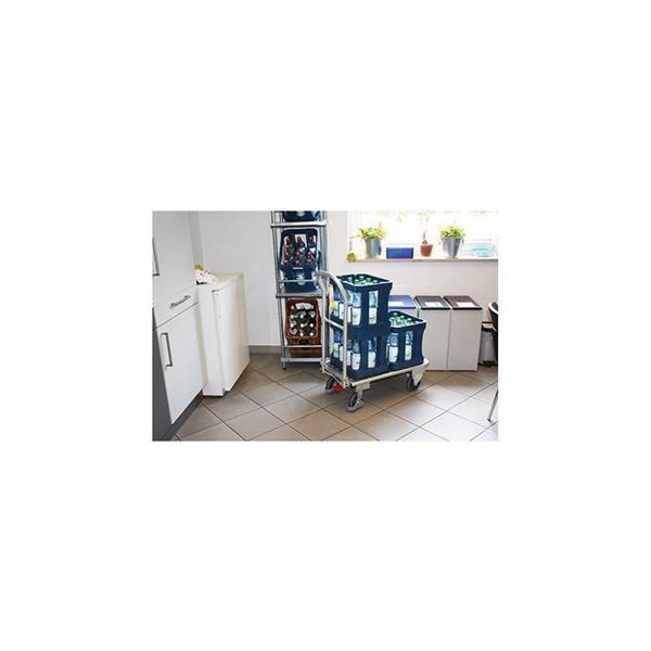 Aluminum foldable trolley with shelves