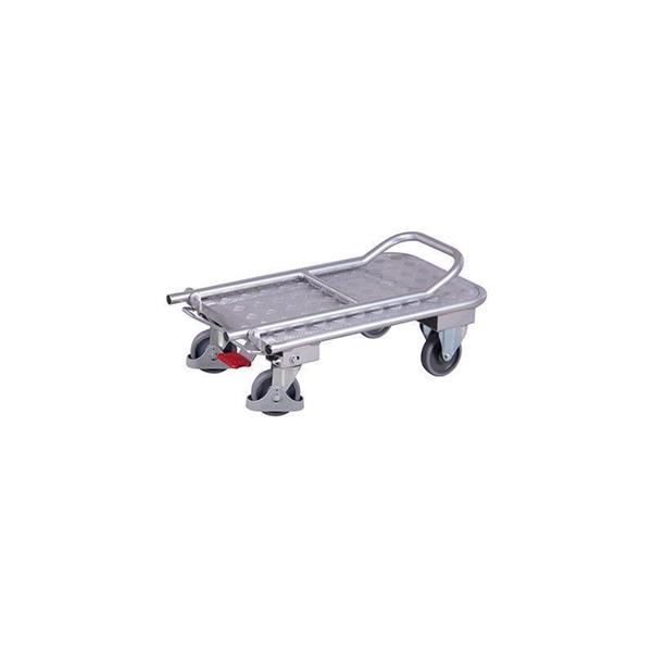 Aluminum foldable trolley with shelves