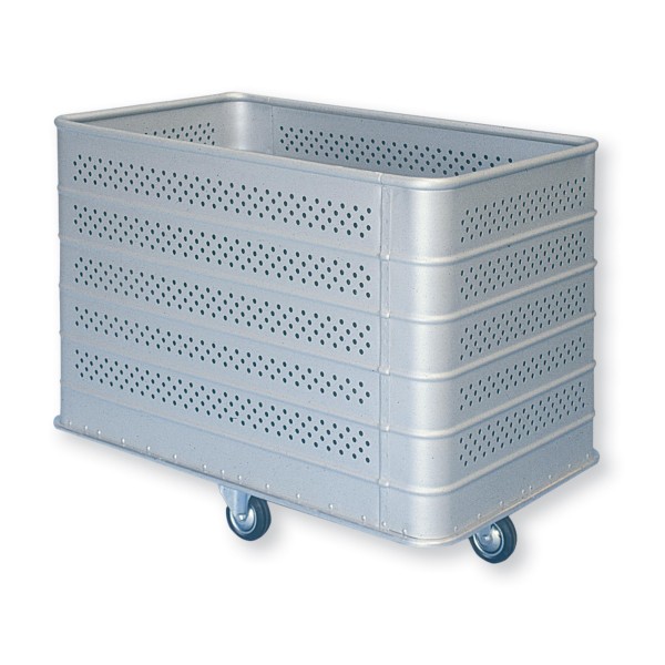 Aluminium laundry transport container - perforated (10 mm diameter holes)