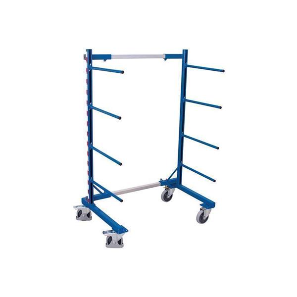 Single-sided plate cart with support bars