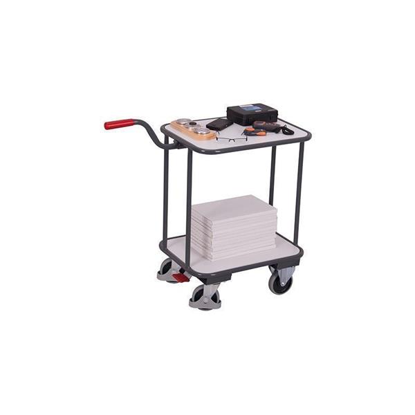 ESD table trolley with 2 shelves and handle