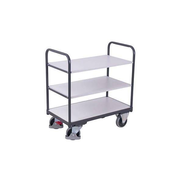 ESD trolley with 3 shelves, low version