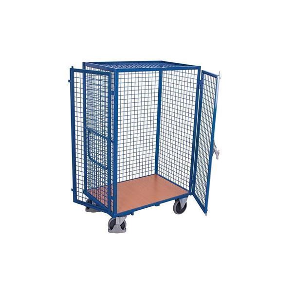 4-sided mesh trolley with roof and doors, welded