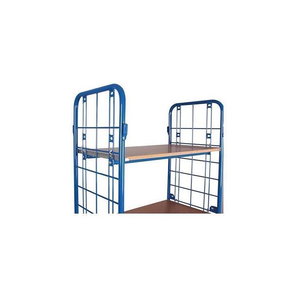 2-sided mesh trolley with 4 shelves, high version