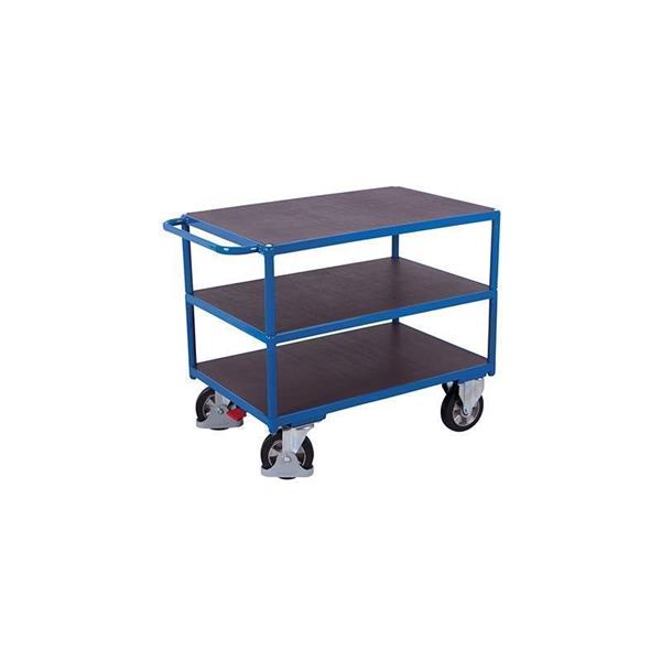 Heavy duty trolley with 3 shelves and anti-slip protection