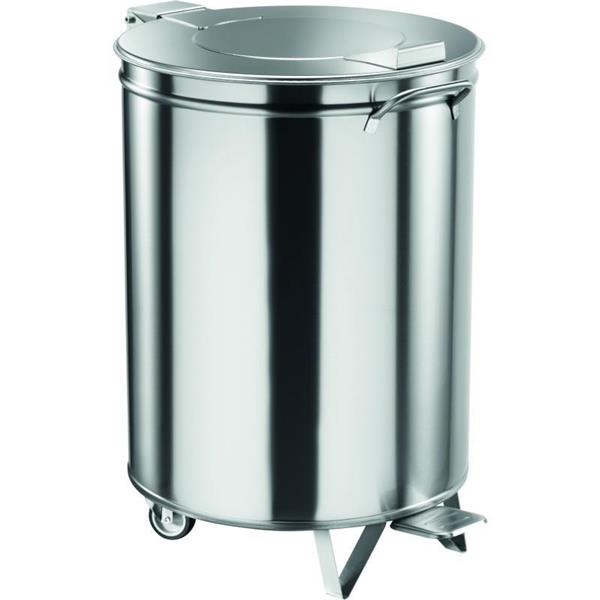 Stainless steel waste bin with wheels