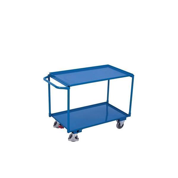 Table trolley with 2 metal shelves and tray