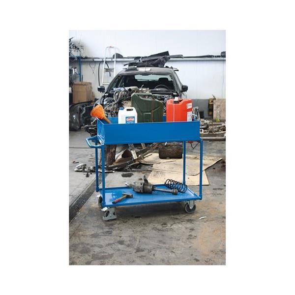 Table trolley with 2 metal shelves and tray