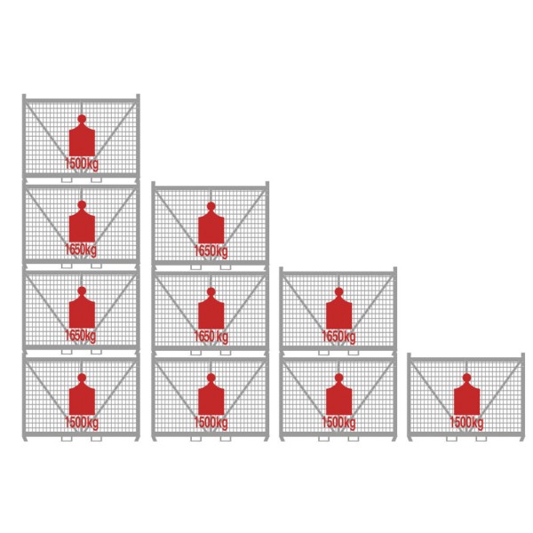 Mesh container of larger dimensions - foldable