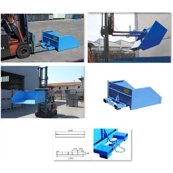 Loading tipping container for forklift - without wheels