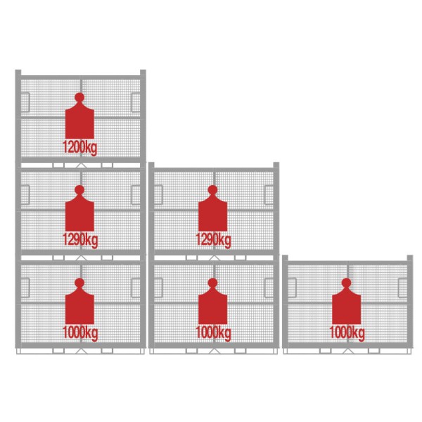 Narrow mesh container for movement