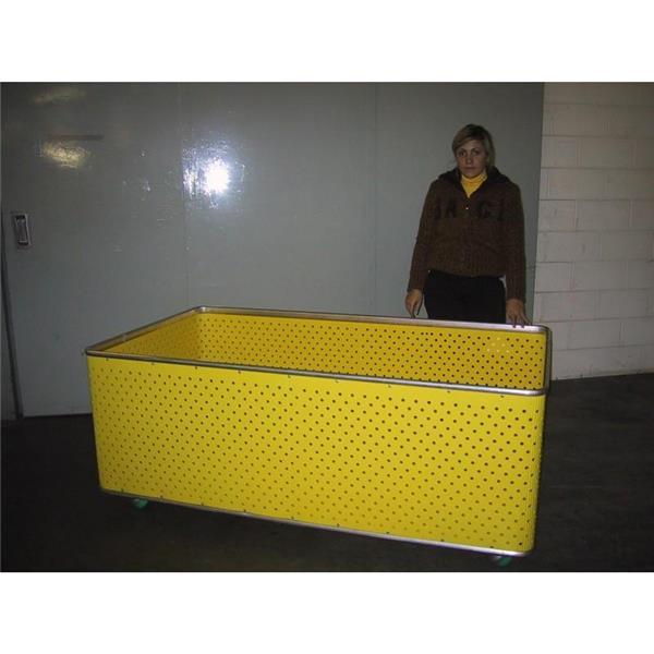 Plastic box trolley for laundries, hotels or industry (perforated)