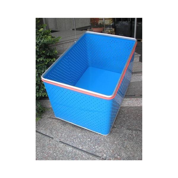 Plastic box trolley for laundries, hotels or industry (perforated)