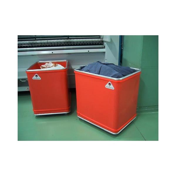 Plastic box trolley for laundries, hotels or industry (solid sides)