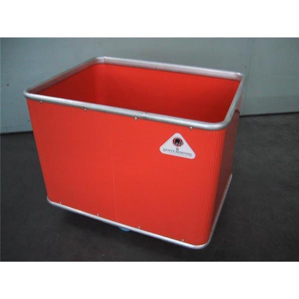 Plastic box trolley for laundries, hotels or industry (solid sides)