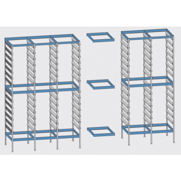 Drawer trolley for transporting ISO-norm crates