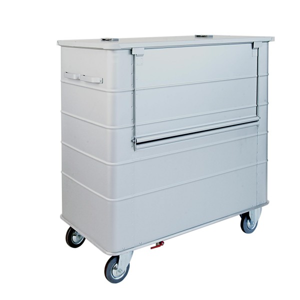 Mobile aluminum waste and dirty laundry cart