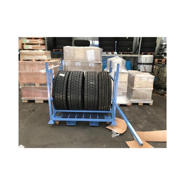 Mobile truck tire rack