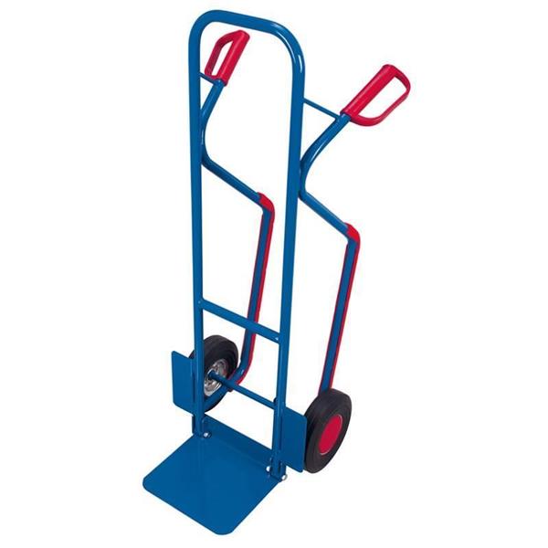 Hand trolley with foldable loading shovel