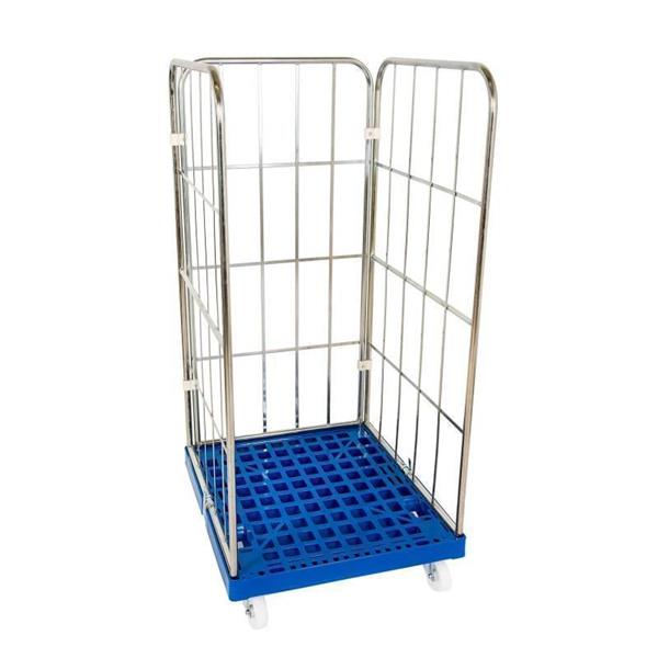 Logistics cart with mesh railing