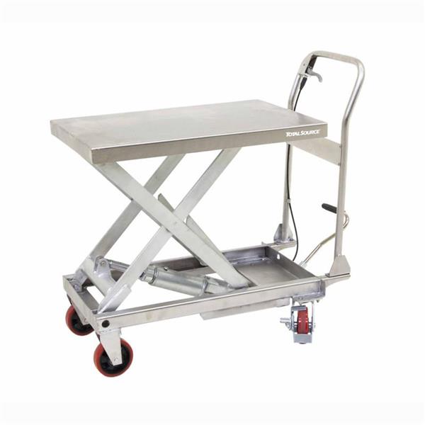 Scissor HACCP lifting trolley made of stainless steel