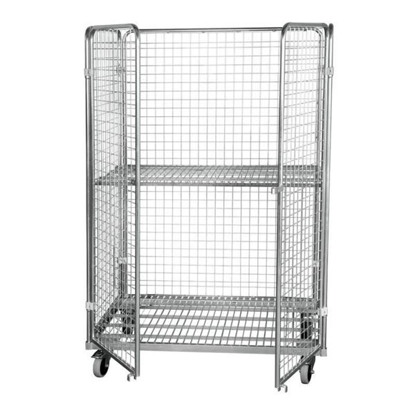 Wire Mesh Bin on Wheels with Wire Mesh Sides