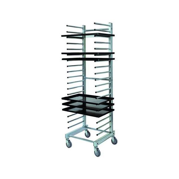 Universal stainless steel tray trolley