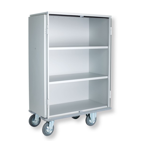 Laundry trolley with shelves - fixed shelves