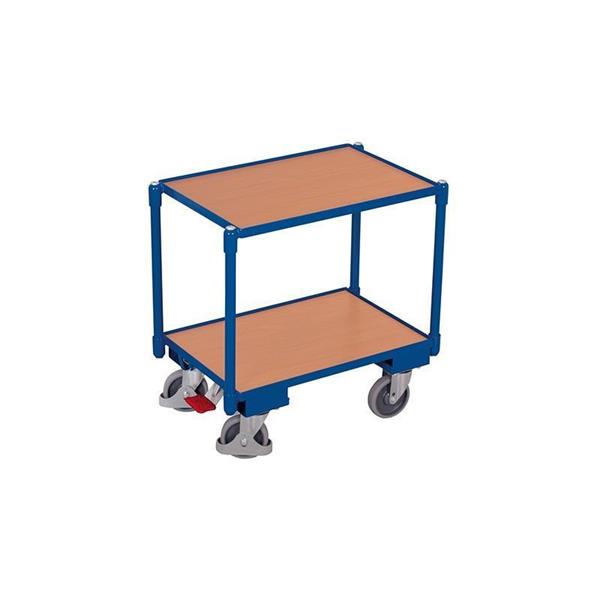 Euro box trolley with 2 shelves and brake pedal