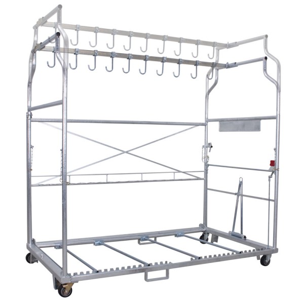 Cart for storage and transport of wheels: galvanized