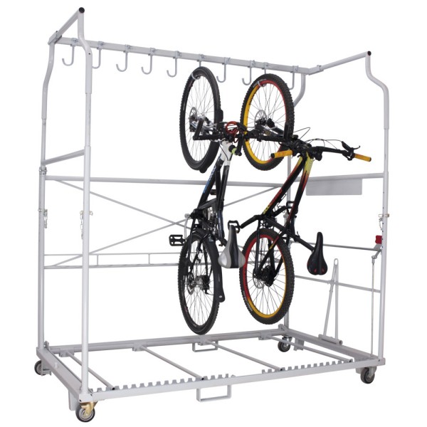Storage and transport cart for bicycles