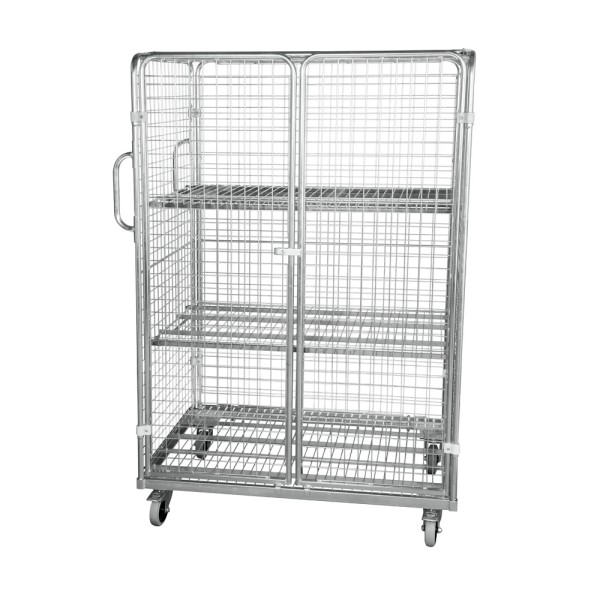 Wire Mesh Container on Wheels for Distribution