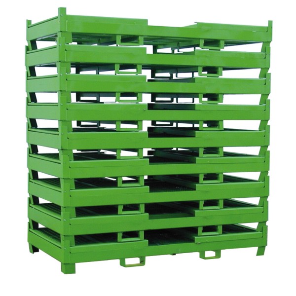 Foldable large container with wooden sides