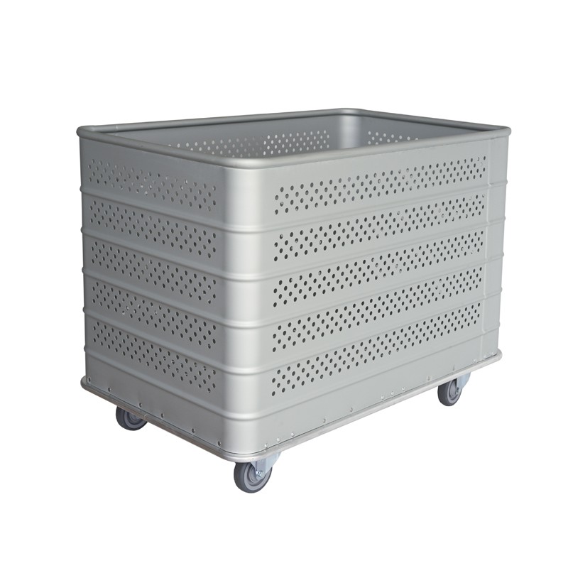 Aluminium laundry transport container - perforated (10 mm diameter holes)